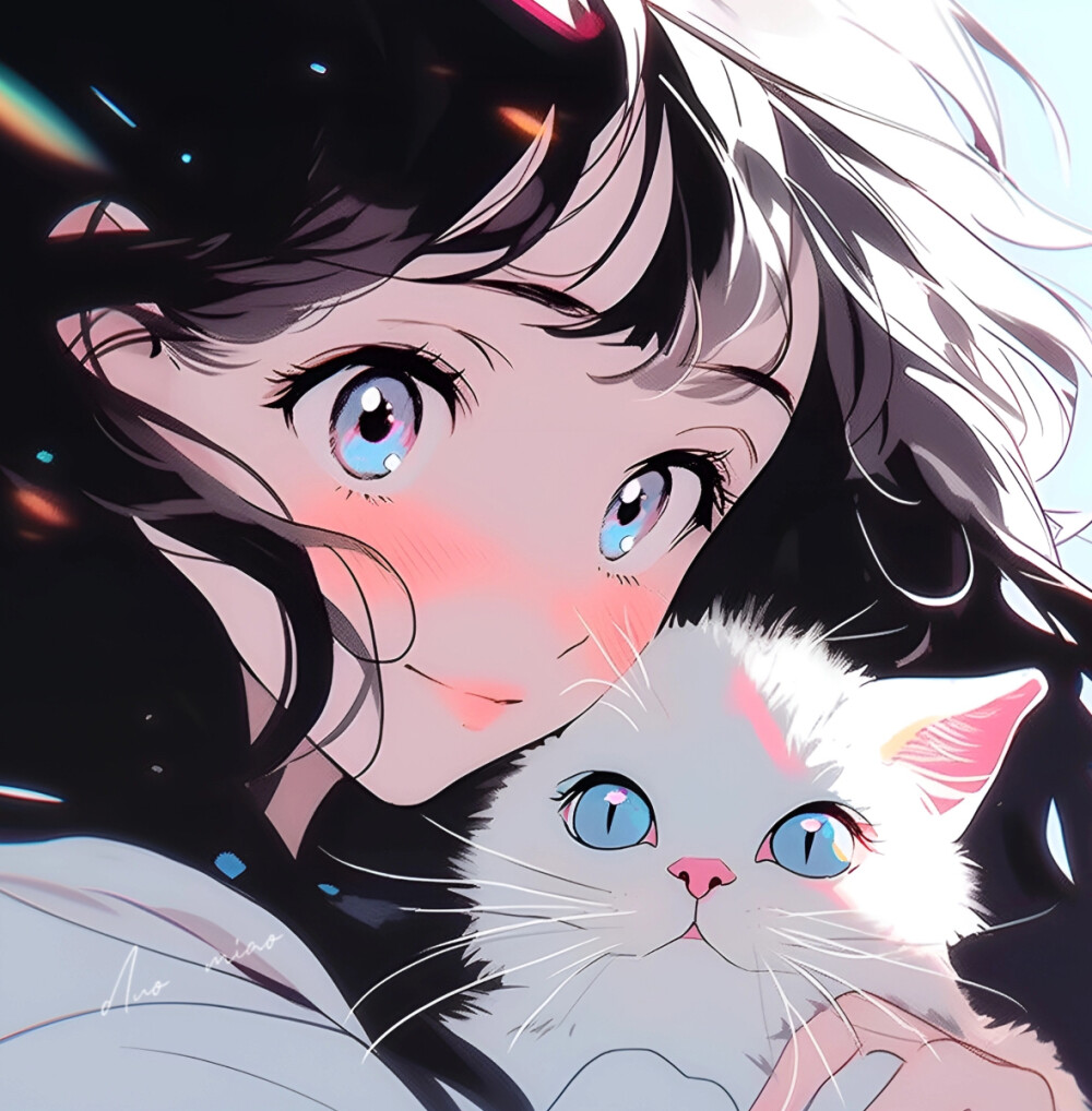 抱猫猫女头动漫