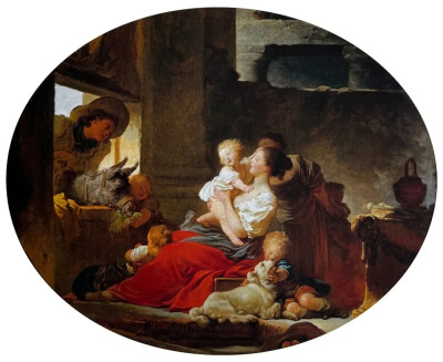 幸福的家庭
让·奥诺雷·弗拉戈纳尔约1775年，布面油画53.9cm x 65.1cm日本东京，富士美术馆
