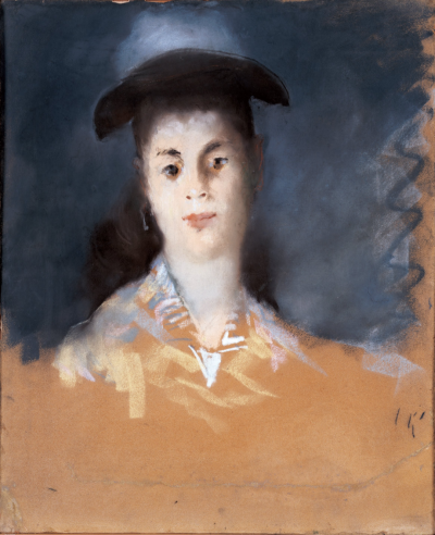 Woman Wearing a Hat with Silk Gauze,1881,
Pastel on cardboard,49.7x60.5cm
