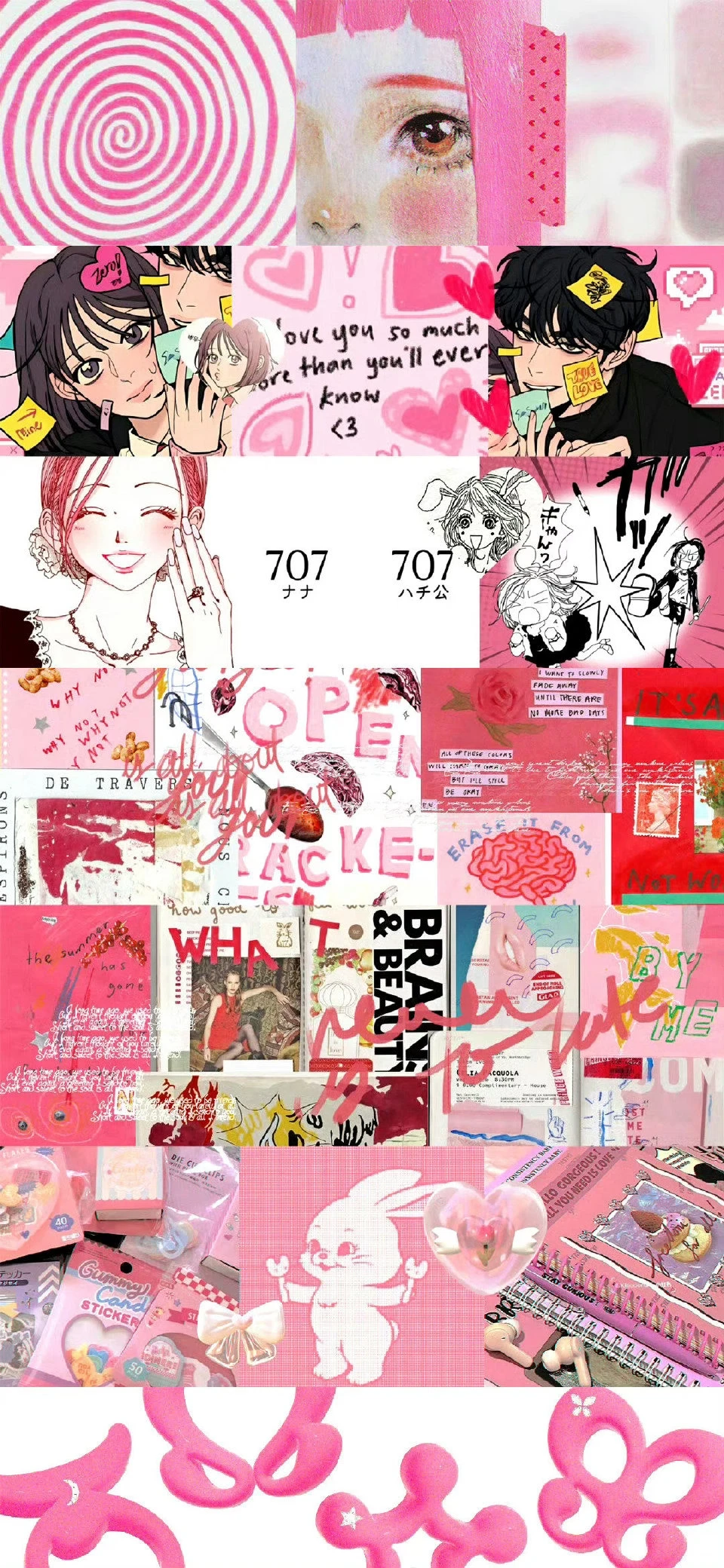粉色拼接海报风少女漫,人生易如反掌