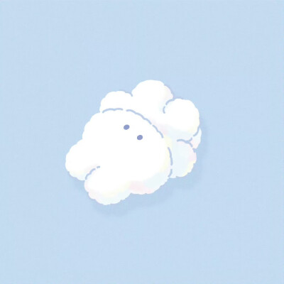 梦幻蓝色可爱小白兔头像