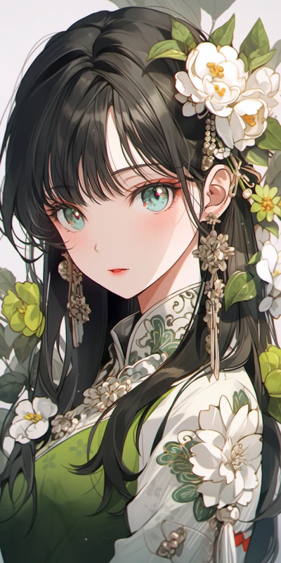 簪花少女
