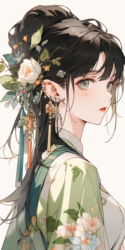 簪花少女