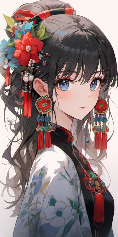 簪花少女
