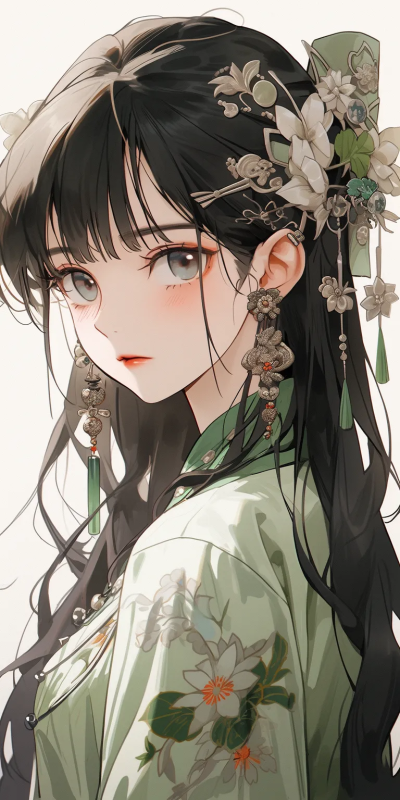 簪花少女