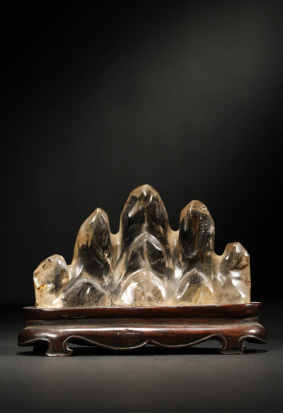 清 水晶山子式笔架