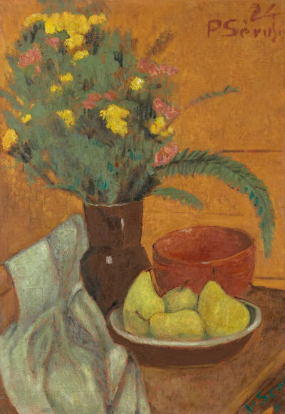 Nature morte aux poires et bouquet de fougères,
1924,Oil on canvas,71x49cm
