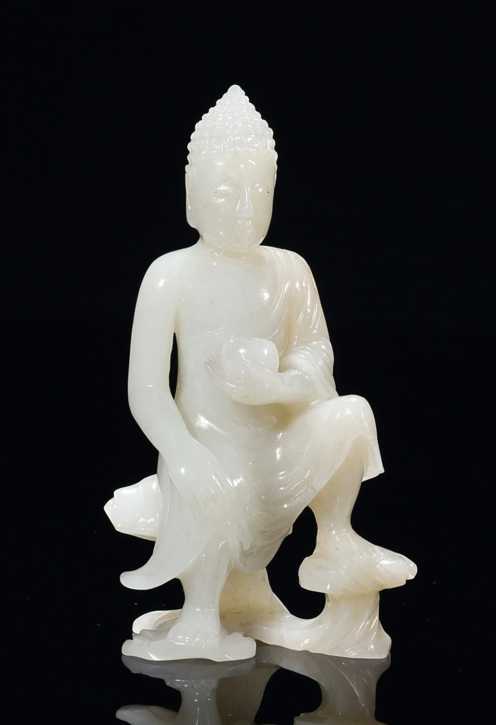 这件清代白玉释迦