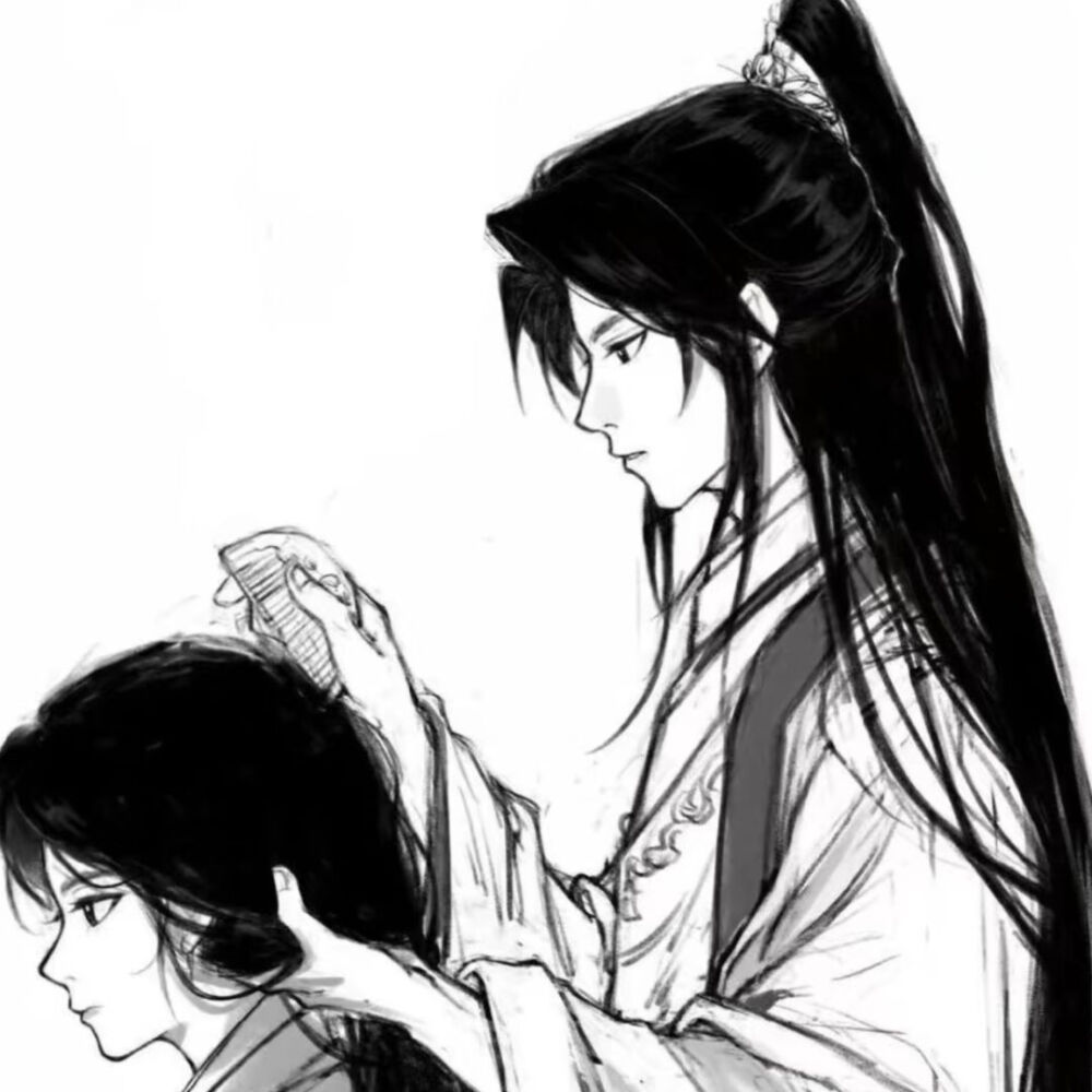 黑白动漫情侣头像