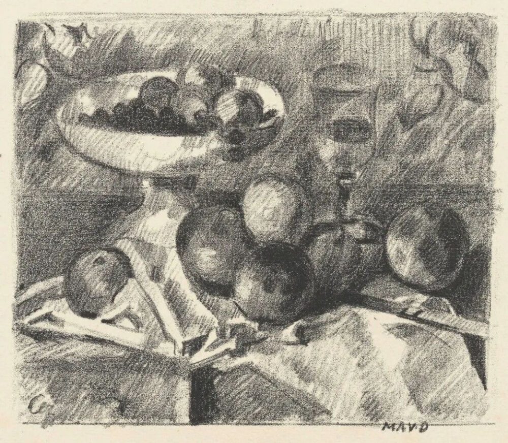 Maurice Denis,After a Still Life by Cézanne (D'après une nature morte de Cézanne),1914,Lithograph in black on laid paper,27.2x37.8cm
