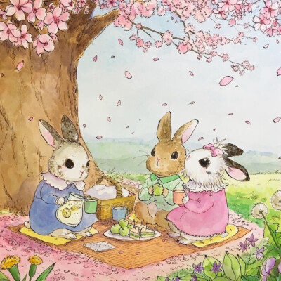可爱童话风插画 小兔子