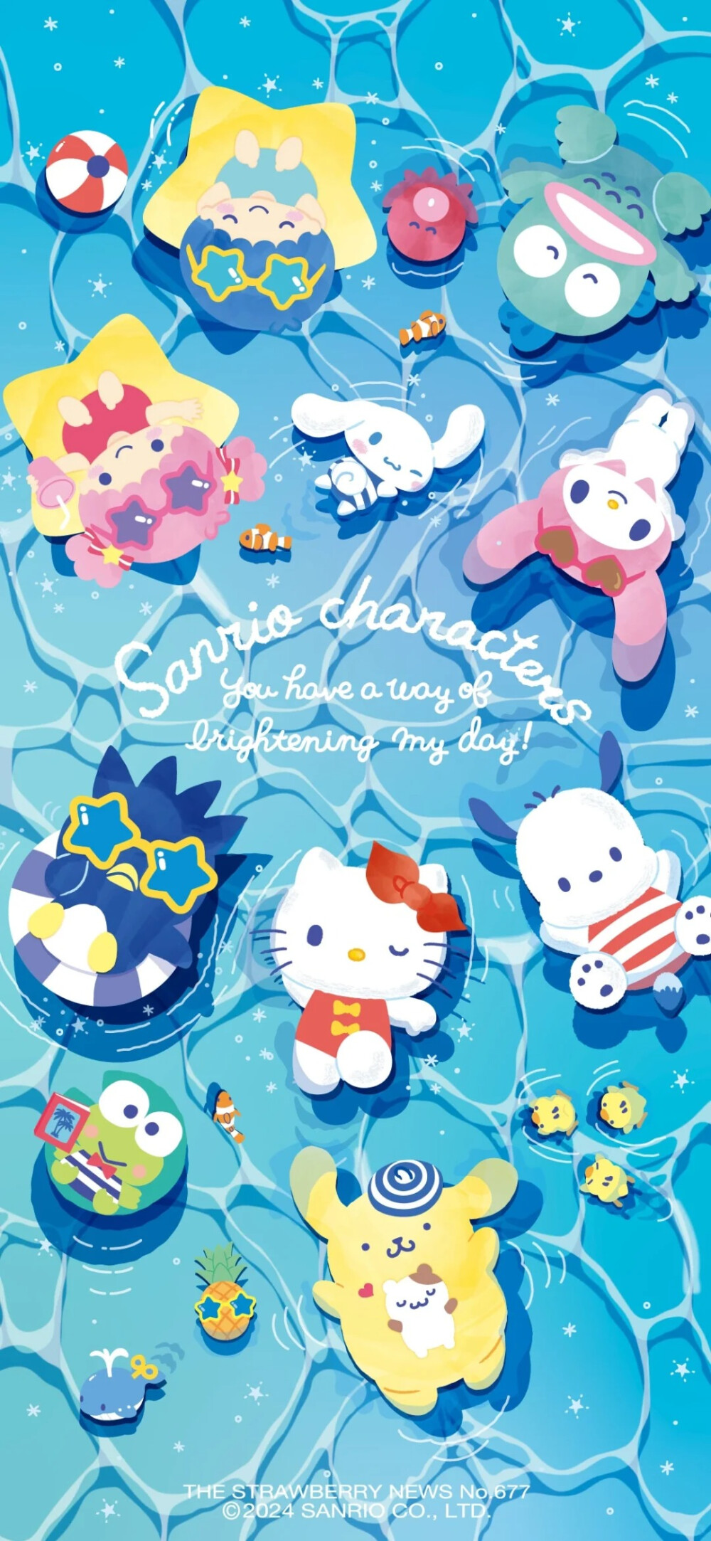 三丽鸥 sanrio 夏日限定海上漂浮壁纸 一颗酸苹果的壁纸库