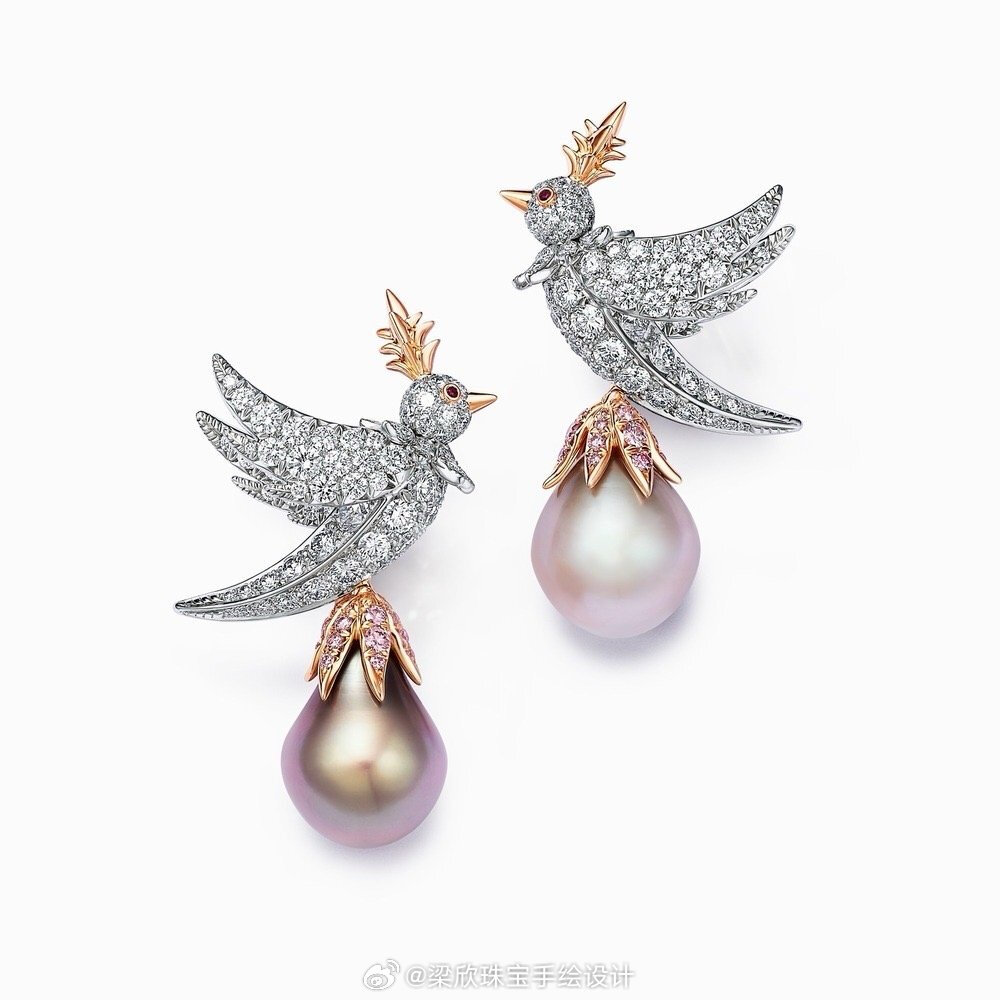 Tiffany&Co.蒂芙尼发布让·史隆伯杰高级珠宝系列(Jean Schlumberger by Tiffany) Bird on a Pearl全新作品。
该系列中，品牌经典设计“石上鸟”伫立于海湾地区的天然海水珍珠之上。作品镶嵌的珍珠均由蒂芙尼从侯赛因·阿法丹(HusseinAlFardan)先生的私人收藏中精心挑选而来，延展出一系列璀璨迷人的艺术杰作。