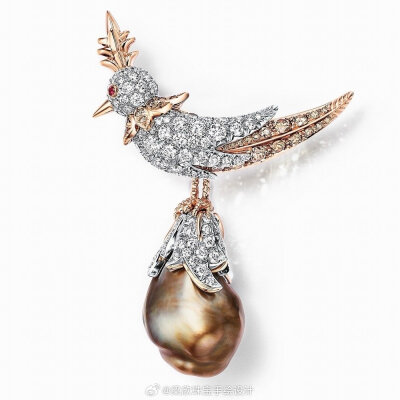 Tiffany&Co.蒂芙尼发布让·史隆伯杰高级珠宝系列(Jean Schlumberger by Tiffany) Bird on a Pearl全新作品。
该系列中，品牌经典设计“石上鸟”伫立于海湾地区的天然海水珍珠之上。作品镶嵌的珍珠均由蒂芙尼从侯赛因·…