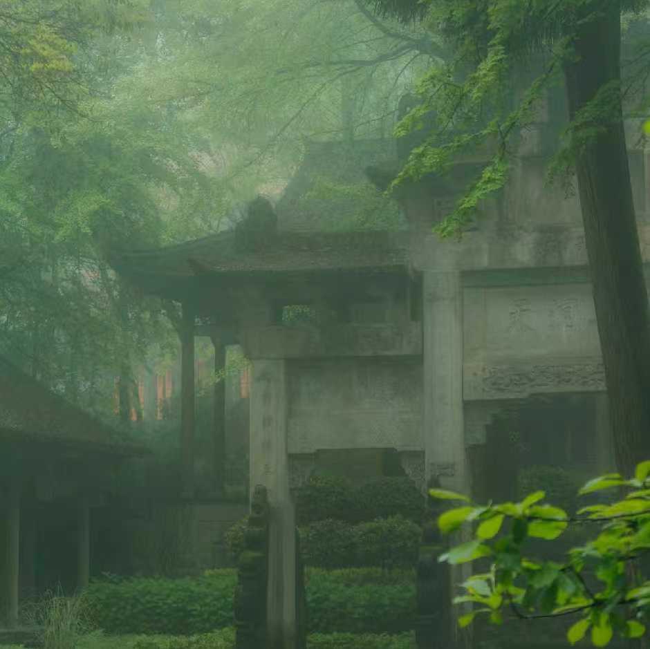 成都山林风景 江南烟雨风景