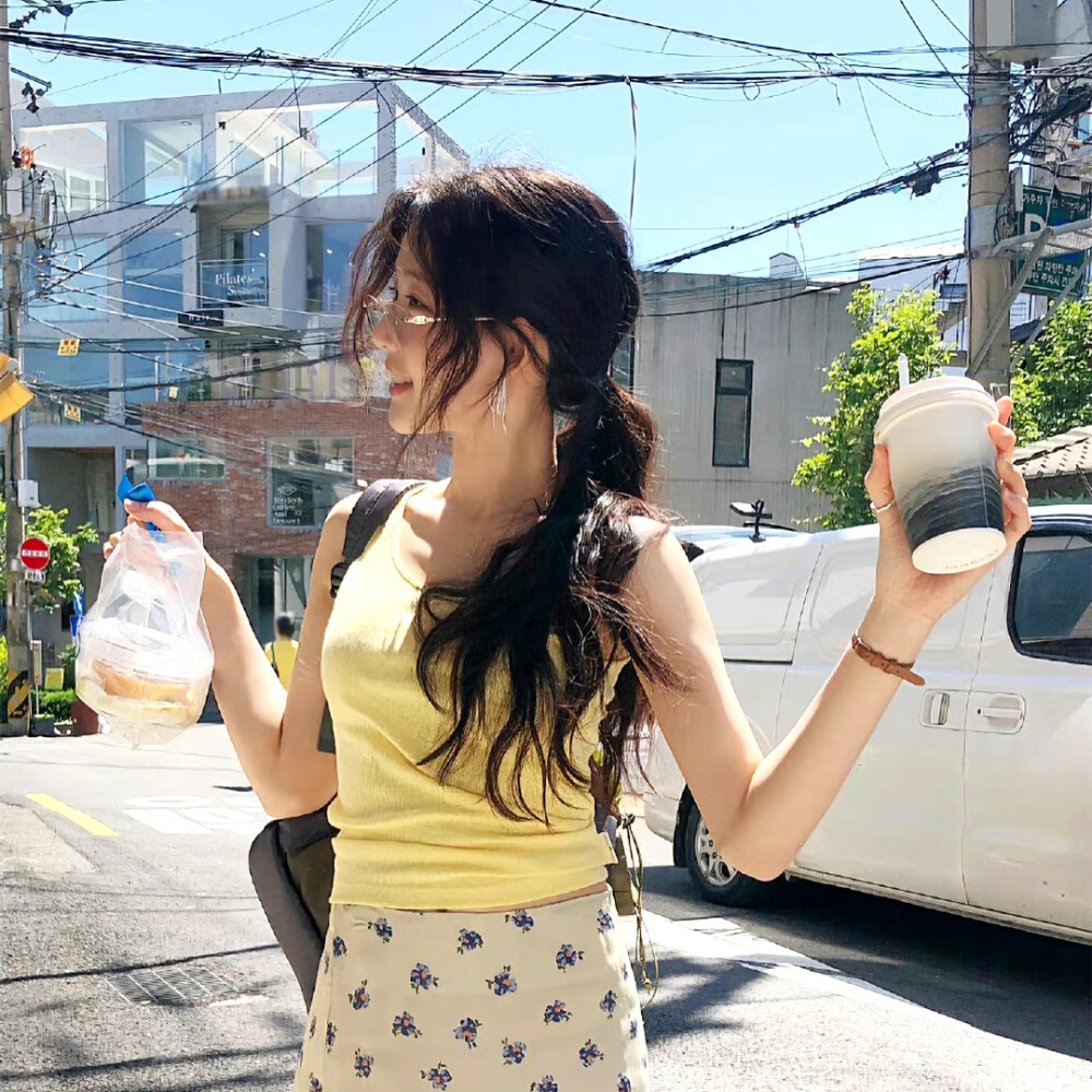 黄色ins风暖色系氛围感女头