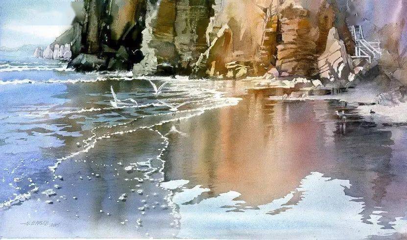 水彩手绘风景