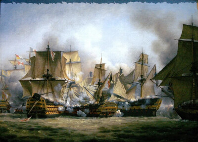 路易·克雷潘绘制的战列舰
200万里弗换算到现在约1400万美元，超1亿人民币的价格，当时一艘74门火炮的Téméraire级战列舰，造价也不过这么多。
