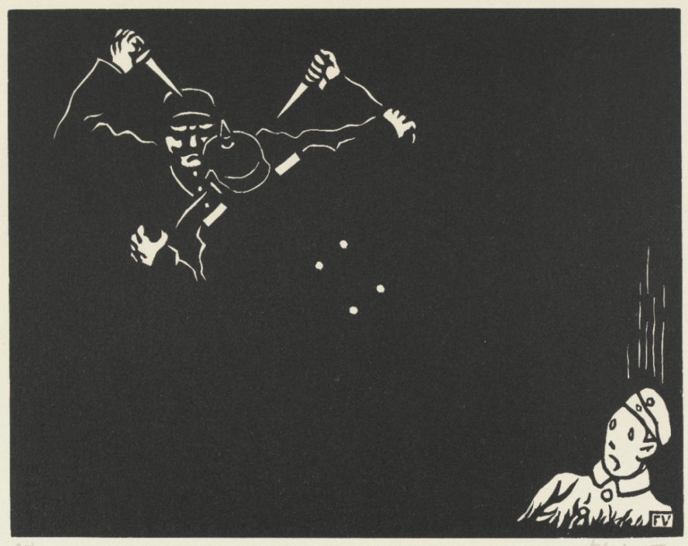 In the Darkness (Dans les ténèbres),1916,Woodcut in black on wove paper,24.6x33.6cm