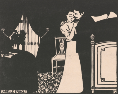 The Beautiful Pin (La belle épingle) from the series Intimités,1897-1898,Woodcut in black on wove paper,25x32.2cm