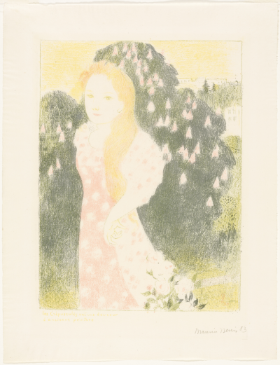 Twilights Have the Softness of Old Painting, plate six from Love,1898–1899,Lithograph in pink, green, and yellow on light ivory wove paper,40×29.9cm
