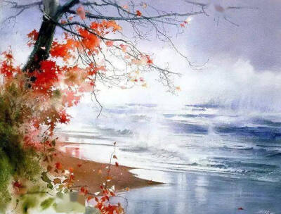 水彩手绘风景