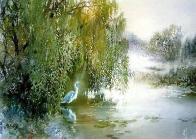 水彩手绘风景