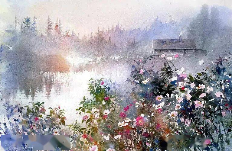 水彩手绘风景