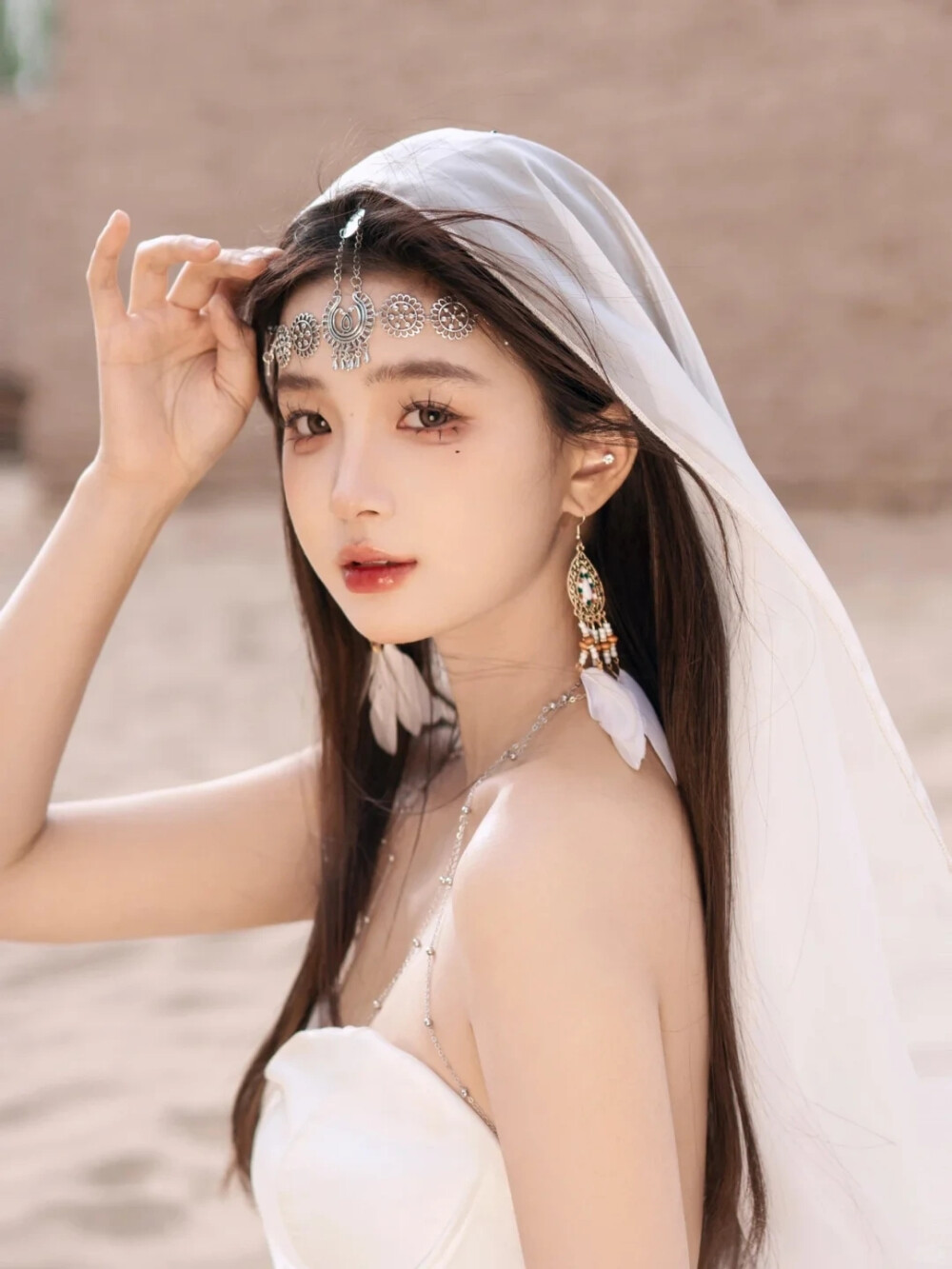 美女头像摄影背景