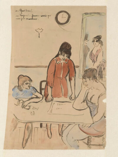 What’s New, Married Women Are Always Competing with Us from the series Au Bordel,1888,Brush and ink and watercolour on paper,40.5x28.7cm