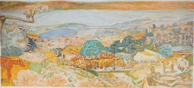 Landscape at Le Cannet,Color lithograph after a painting by the artist (Atelier Mourlot),56x85cm