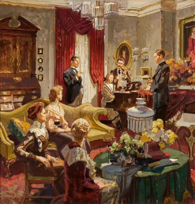 美国艺术家 迪恩·康威尔（Dean Cornwell，1892年－1960年）绘画作品欣赏。