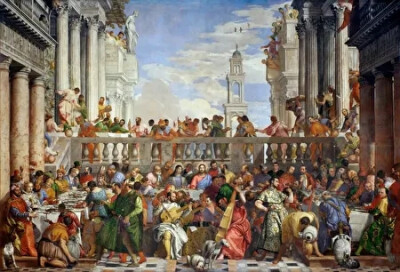 保罗·委罗内塞
（Paolo Veronese）
《迦拿的婚礼》
（The Wedding Feast at Cana）
1563年，油画，677cm×994cm
巴黎卢浮宫博物馆
