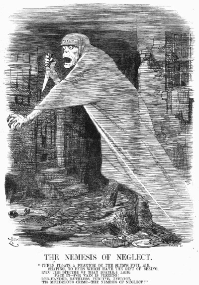 针对当年「开膛手杰克」事件，坦尼尔画的漫画（Wikimedia Commons）
