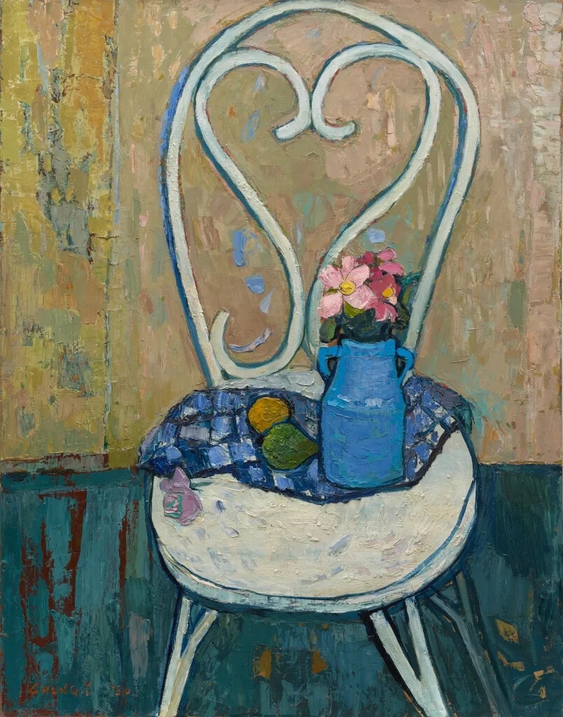 张义雄《白色椅子》
1980年,油画,116cm×90.5cm
私人收藏