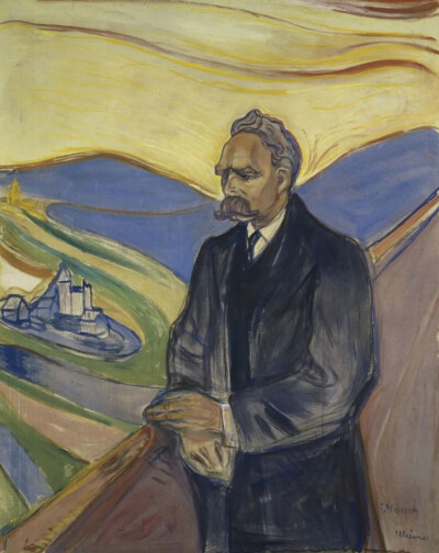 蒙克画过德国哲学家《弗里德里希・尼采的肖像》
（Portrait of Friedrich Nietzsche），1906年
