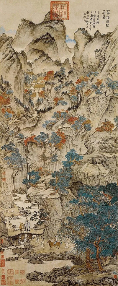 王蒙《葛稚川移居图》
139.5cmｘ58cm，纸本设色
故宫博物馆
