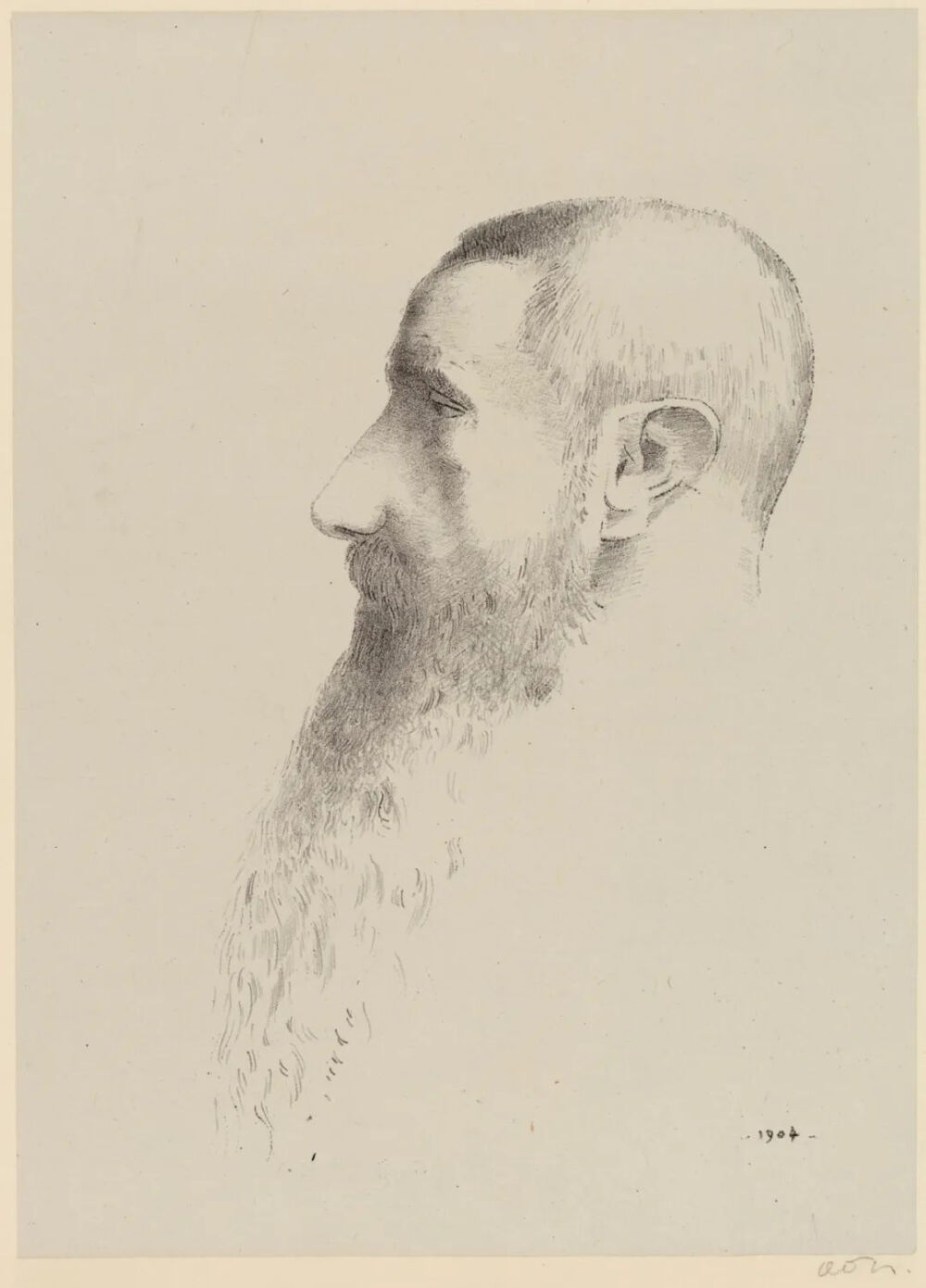 Roger Marx,1904,Lithograph in black on light-gray China paper laid down on ivory wove paper,25×14.5cm