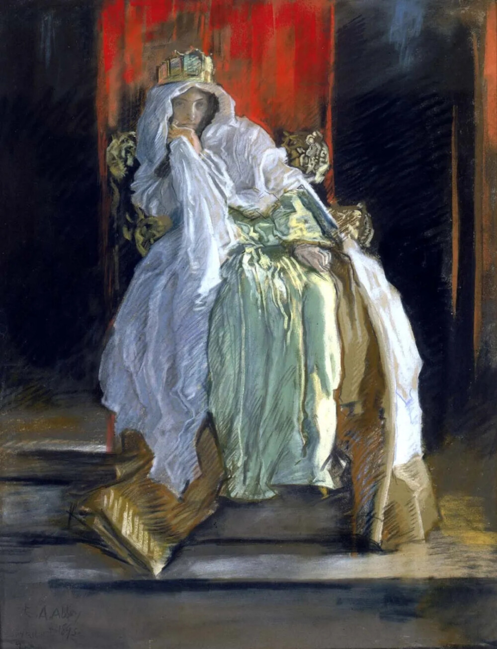 埃德温·奥斯汀·艾比（Edwin Austin Abbey，1852年4月-1911年8月11日），是一名美国画家和插画家。他出生在美国费城，十几岁时搬到纽约并开始为哈珀做插图。他20岁时哈珀派他去英国为一个插画项目做研究，他成为了终身的亲英者，30岁时定居伦敦。他是黄金时代最伟大的笔墨插画家之一。随着他事业的发展，他转向绘画和大型壁画。