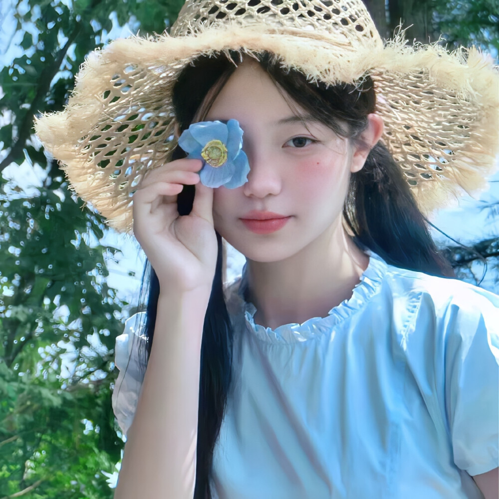 wechat氛围感女头夏日头像自由感自然系无尽夏蓝色系