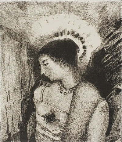 Here is the Good Goddess,the Idaean Mother of the Mountains,1896,Lithograph in black on ivory China paper laid down on heavy ivory wove paper,14.9×13cm
