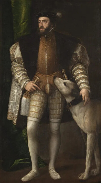 提香
《查理五世与猎犬肖像画》
（Charles V With a Hound）
1533年。油画
