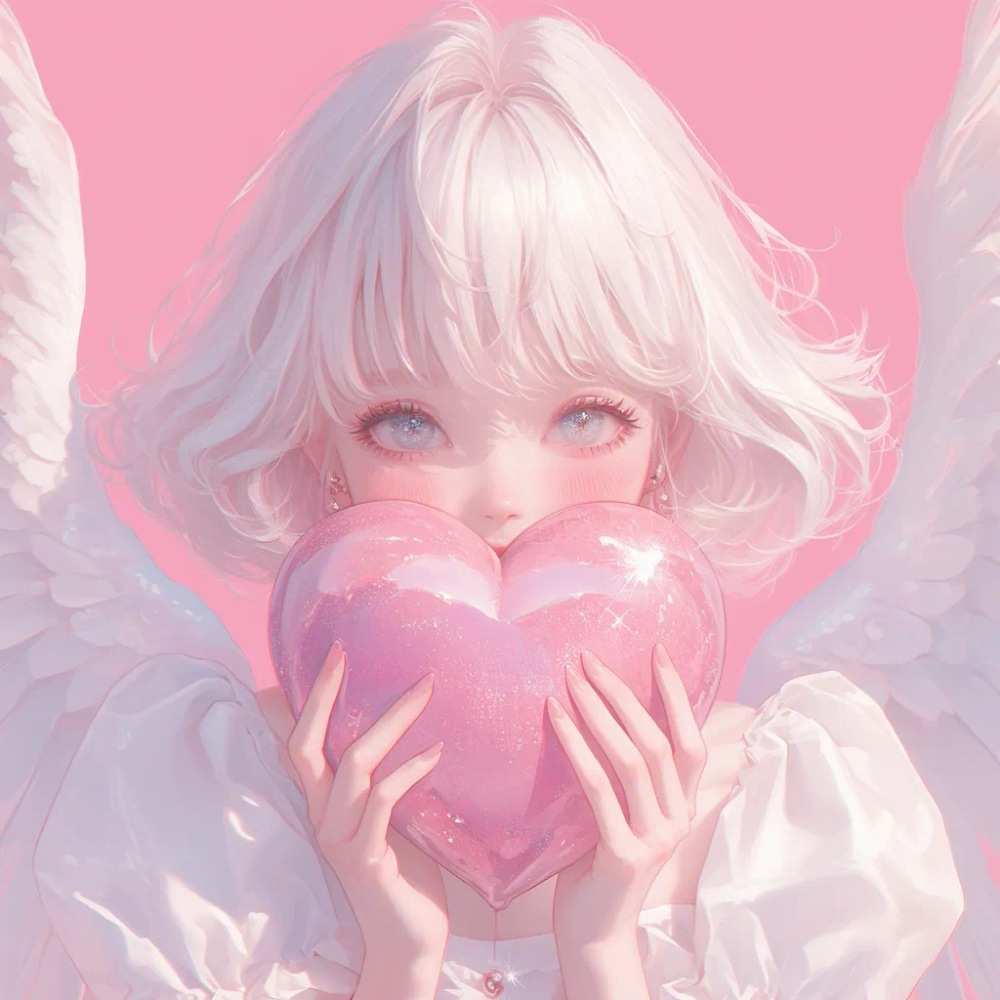 ai 少女插画 头像
手捧爱心的天使