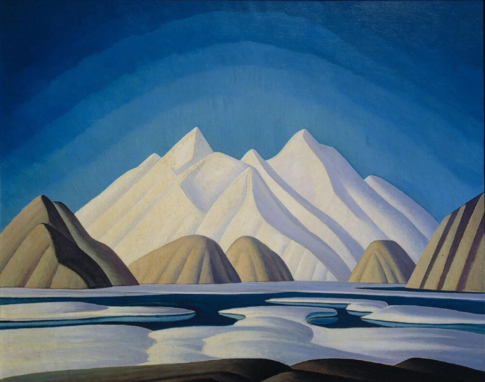 罗伦·斯图尔特·哈里斯（Lawren Stewart Harris，1885-1970年），是一位加拿大风景画家，并且是Group of Seven的成员，早期开创了一种独特的加拿大绘画风格。在20世纪20年代，哈里斯的作品变得更抽象和简化，特别是他描绘的加拿大北部和北极的风景。同时，他不再在作品上签名和记录日期，因为他想让人们可以自己判断他的作品。
