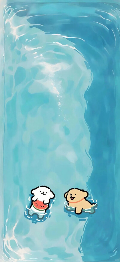 线条小狗夏日背景
