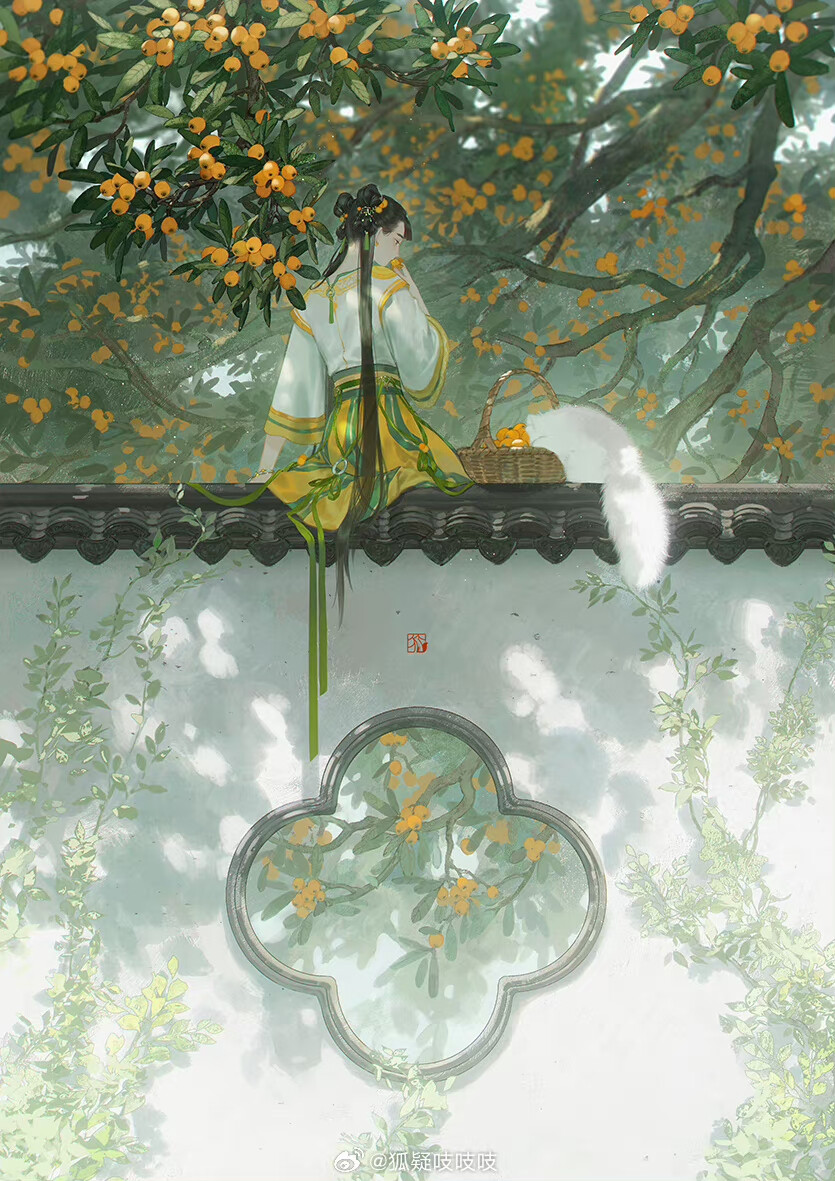 古风插画精选丨画师：狐疑吱吱吱 ＃绿色系 - 高清图片，堆糖，美图壁纸兴趣社区