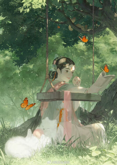 古风插画精选丨画师：狐疑吱吱吱 ＃绿色系 - 高清图片，堆糖，美图壁纸兴趣社区