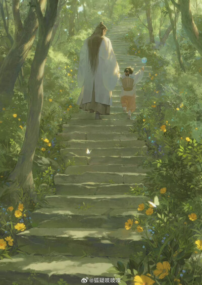 古风插画精选丨画师：狐疑吱吱吱
＃绿色系