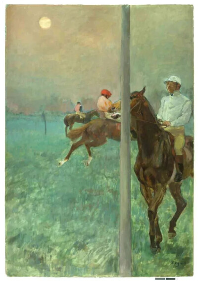 德加《Jockeys before the Race》
1869年, 帆布油画
 104.3cmx73.7cm
