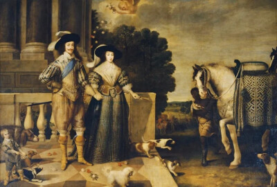 丹尼尔·迈腾斯（Daniel Mytens）
《查理一世与亨利埃塔·玛莉亚前往猎场》
（Charles I and Henrietta Maria Departing for the Chase）
1630-1632年，帆布油画,282cm×408.3cm
